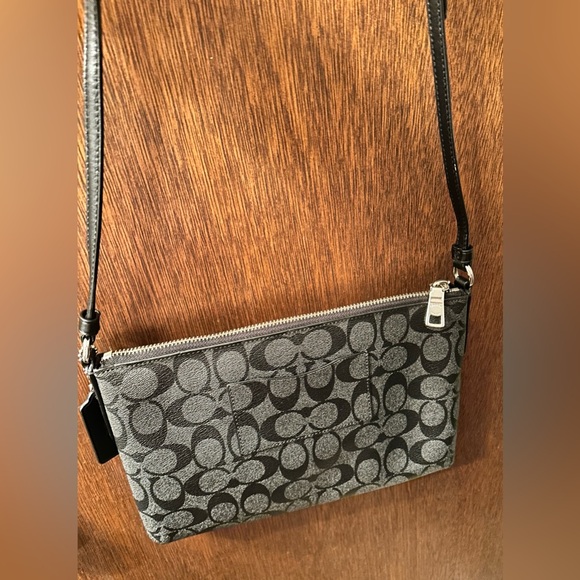 Coach Signature Black and Gray Crossbody Bag - Picture 2 of 6